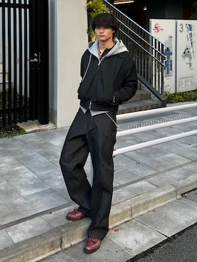 「SINSS（シンス）のアイテム」を使った、中村瑞輝(みずきち)さん（メンズ・176cm）の冬コーディネート