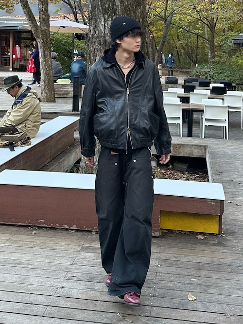 UNISEX》Sheep Leather Single Collard Blouson/シープレザーシングル