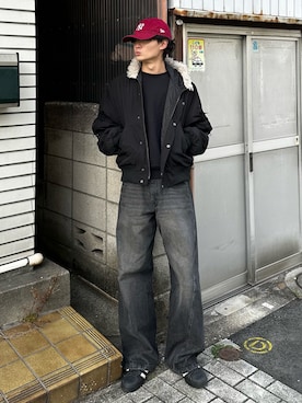 「アイテム（ベルト）」を使った、中村瑞輝(みずきち)さん（メンズ・176cm）の冬コーディネート