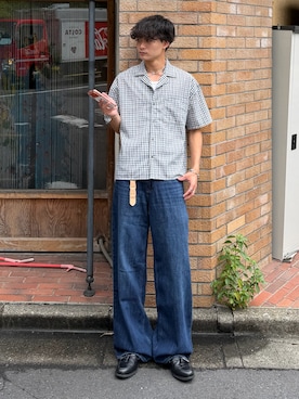 「SINSS（シンス）のアイテム（パンツ）」を使った、中村瑞輝(みずきち)さん（メンズ・176cm）の夏コーディネート
