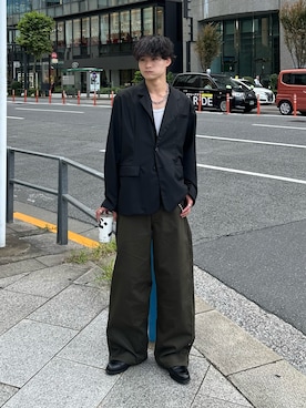 「アイテム（テーラードジャケット）」を使った、中村瑞輝(みずきち)さん（メンズ・176cm）の秋コーディネート
