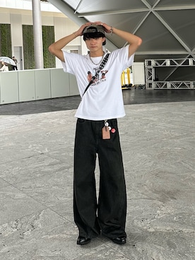 「アイテム（ローファー）」を使った、中村瑞輝(みずきち)さん（メンズ・176cm）の夏コーディネート