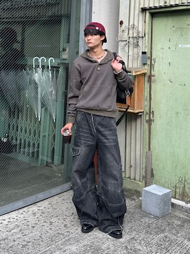 「アイテム（ローファー）」を使った、中村瑞輝(みずきち)さん（メンズ・176cm）の秋コーディネート