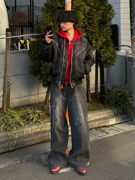 「soerte（ソエルテ）のアイテム」を使った、中村瑞輝(みずきち)さん（メンズ・176cm）の冬コーディネート