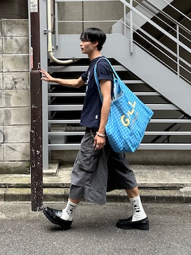 「アイテム（チャーム）」を使った、中村瑞輝(みずきち)さん（メンズ・176cm）の秋コーディネート