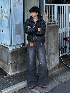 「アイテム（リング）」を使った、中村瑞輝(みずきち)さん（メンズ・176cm）の冬コーディネート