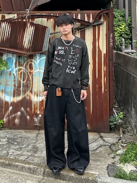 「アイテム（ウォレットチェーン）」を使った、中村瑞輝(みずきち)さん（メンズ・176cm）の秋コーディネート