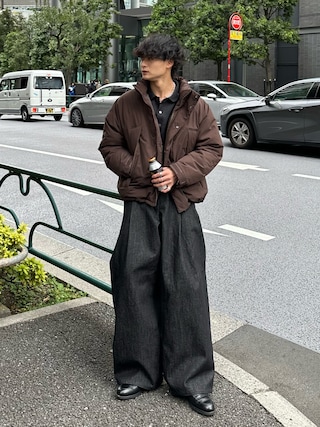 「Levi's（リーバイス）のLevi's/リーバイス 太め40mm ダブルピン ハトメ ベルト（ベルト）」を使った、中村瑞輝(みずきち)さん（メンズ・176cm）の秋コーディネート