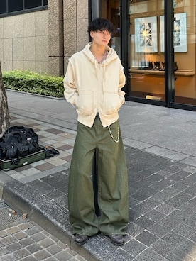 「アイテム（ウォレットチェーン）」を使った、中村瑞輝(みずきち)さん（メンズ・176cm）の秋コーディネート