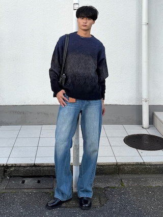 「SINSS(シンス)のWool blend gradation knit / ウールブレンドグラデーションニット(ニット/セーター)」を使った、中村瑞輝(みずきち)さん(メンズ・176cm)の秋コーディネート