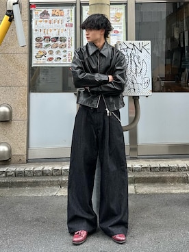 「アイテム（ウォレットチェーン）」を使った、中村瑞輝(みずきち)さん（メンズ・176cm・20代）の秋コーディネート