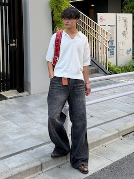 「LANDNESS（ランドネス）のアイテム」を使った、中村瑞輝(みずきち)さん（メンズ・176cm）の夏コーディネート