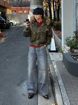 「Berwick1707（バーウィック）のアイテム」を使った、中村瑞輝(みずきち)さん（メンズ・176cm）の冬コーディネート