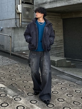 「アイテム（ダウンジャケット/コート）」を使った、中村瑞輝(みずきち)さん（メンズ・176cm）の冬コーディネート