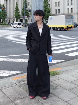 「アイテム（テーラードジャケット）」を使った、中村瑞輝(みずきち)さん（メンズ・176cm）の秋コーディネート
