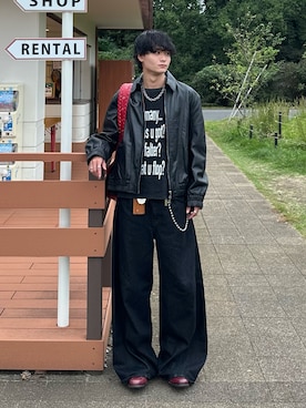 「アイテム（ウォレットチェーン）」を使った、中村瑞輝(みずきち)さん（メンズ・176cm・20代）の秋コーディネート