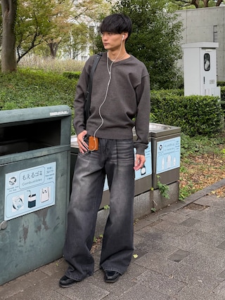 「LUENNA（ルエナ）の【LUENNA】Basic V-Neck Knit / ベーシック Vネックニット（ニット/セーター）」を使った、中村瑞輝(みずきち)さん（メンズ・176cm）の秋コーディネート