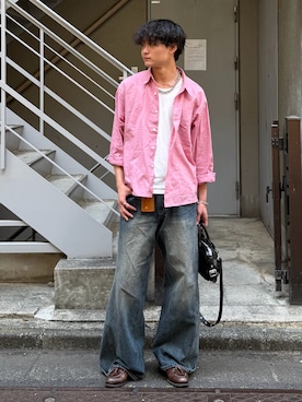 「Regen Glanz（レーゲングランツ）のアイテム」を使った、中村瑞輝(みずきち)さん（メンズ・176cm）の春コーディネート