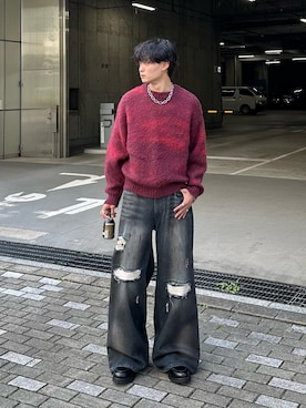 「CLEL（クレイル）の【CLEL】Chain Brass Necklace/チェーンブラスネックレス(サイズ調節可)（ネックレス）」を使った、中村瑞輝(みずきち)さん（メンズ・176cm・20代）の秋コーディネート