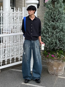 「アイテム（ウォレットチェーン）」を使った、中村瑞輝(みずきち)さん（メンズ・176cm）の秋コーディネート