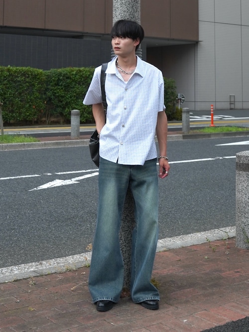SILVER BUTTON REGULAR COLLAR SHIRT / シルバーボタンレギュラーカラーシャツ