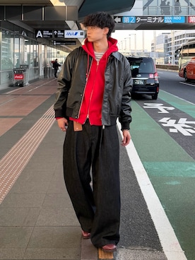 「SINSS（シンス）のアイテム（バッグ）」を使った、中村瑞輝(みずきち)さん（メンズ・176cm）の春コーディネート