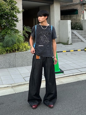 「アイテム（ベルト）」を使った、中村瑞輝(みずきち)さん（メンズ・176cm）の夏コーディネート