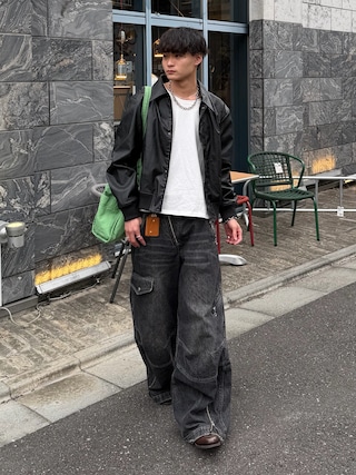 「Jieda（ジエダ）の＜JIEDA＞925 シルバー ネックレス（ネックレス）」を使った、中村瑞輝(みずきち)さん（メンズ・176cm）の冬コーディネート