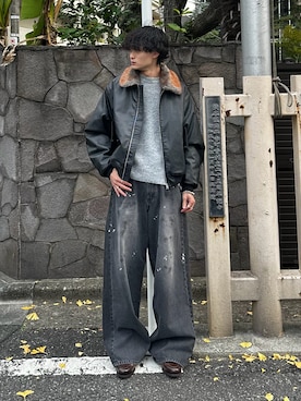 「SINSS（シンス）のアイテム」を使った、中村瑞輝(みずきち)さん（メンズ・176cm）の冬コーディネート