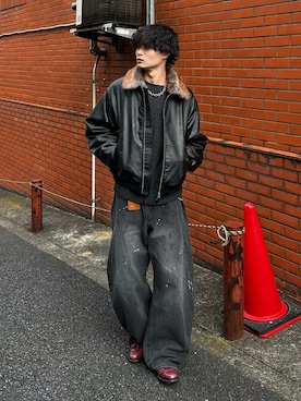 「KAIKO（カイコー）のアイテム」を使った、中村瑞輝(みずきち)さん（メンズ・176cm）の冬コーディネート