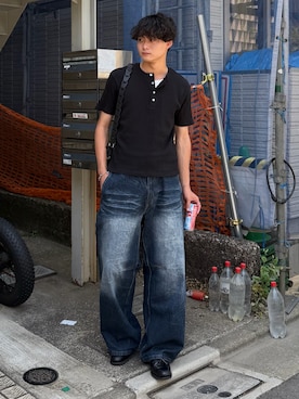 「SINSS（シンス）のアイテム」を使った、中村瑞輝(みずきち)さん（メンズ・176cm）の夏コーディネート
