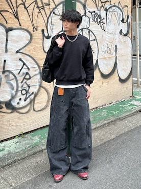 「アイテム（スウェット）」を使った、中村瑞輝(みずきち)さん（メンズ・176cm）の秋コーディネート