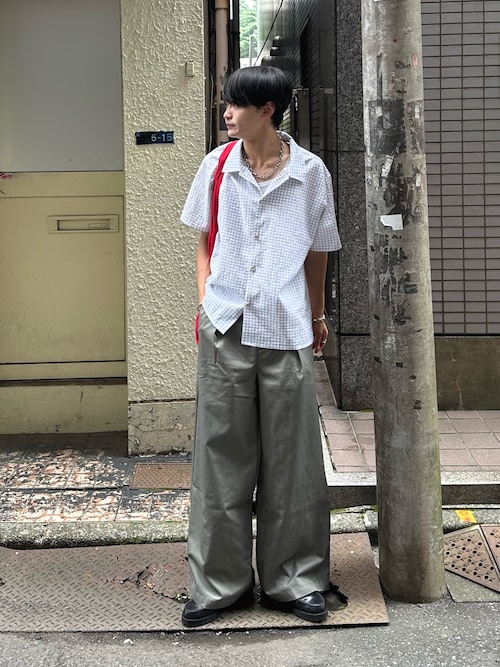 SILVER BUTTON REGULAR COLLAR SHIRT / シルバーボタンレギュラーカラーシャツ