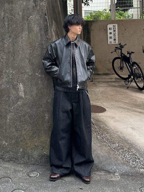 SINSS Seam line zip blouson ブラック Seam line zip blouson