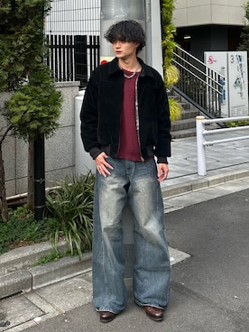 「アイテム（ローファー）」を使った、中村瑞輝(みずきち)さん（メンズ・176cm）の冬コーディネート