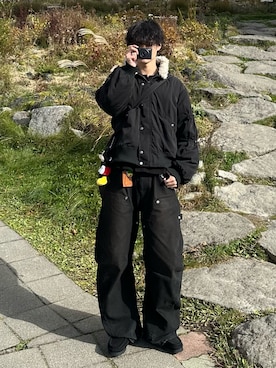 「アイテム（ブルゾン）」を使った、中村瑞輝(みずきち)さん（メンズ・176cm）の冬コーディネート