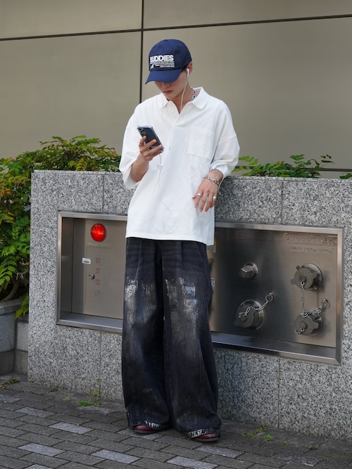 【RUUBON】moss stitch polo shirt / モスステッチ ポロシャツ