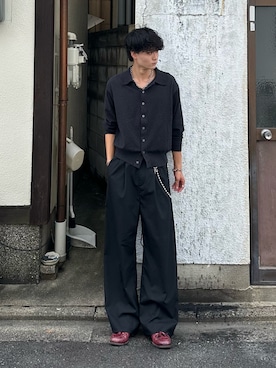 「アイテム（カーディガン/ボレロ）」を使った、中村瑞輝(みずきち)さん（メンズ・176cm）の秋コーディネート