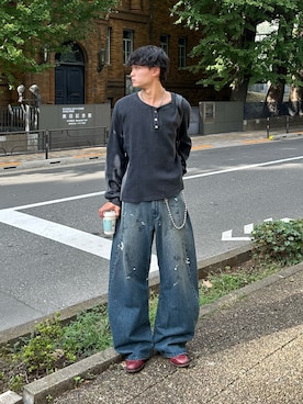 「アイテム（ウォレットチェーン）」を使った、中村瑞輝(みずきち)さん（メンズ・176cm）の秋コーディネート