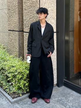 「アイテム（ウォレットチェーン）」を使った、中村瑞輝(みずきち)さん（メンズ・176cm）の秋コーディネート