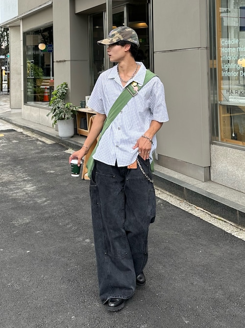 SILVER BUTTON REGULAR COLLAR SHIRT / シルバーボタンレギュラーカラーシャツ