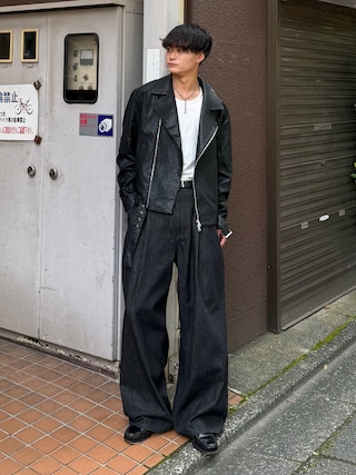 「SINSS(シンス)のSlim fit tank top / スリムフィットタンクトップ(タンクトップ)」を使った、中村瑞輝(みずきち)さん(メンズ・176cm)の秋コーディネート