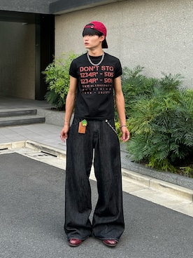 「アイテム（チャーム）」を使った、中村瑞輝(みずきち)さん（メンズ・176cm）の夏コーディネート