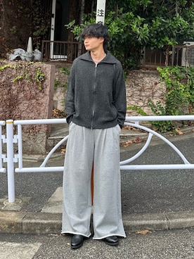 「アイテム（スウェットパンツ）」を使った、中村瑞輝(みずきち)さん（メンズ・176cm）の秋コーディネート