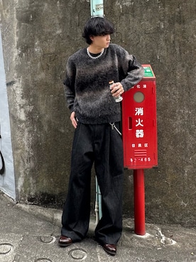 「アイテム（リング）」を使った、中村瑞輝(みずきち)さん（メンズ・176cm）の冬コーディネート