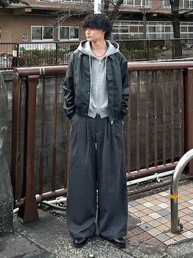 「アイテム（リング）」を使った、中村瑞輝(みずきち)さん（メンズ・176cm）の冬コーディネート