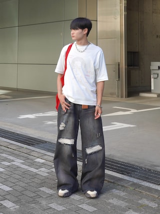 「OAKLEY（オークリー）の【BRAIN DEAD×OAKLEY 】 HAIRY SUEDE EDGEBOOT S08004458D125（スニーカー）」を使った、中村瑞輝(みずきち)さん（メンズ・176cm）の夏コーディネート