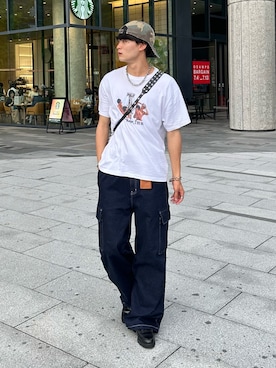 「BASICKS（ベイシックス）のアイテム（帽子）」を使った、中村瑞輝(みずきち)さん（メンズ・176cm）の夏コーディネート