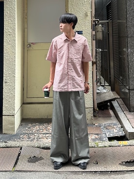 「BROKEN BASE（ブロークンベース）のアイテム」を使った、中村瑞輝(みずきち)さん（メンズ・176cm）の夏コーディネート