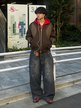 「Berwick1707（バーウィック）のアイテム」を使った、中村瑞輝(みずきち)さん（メンズ・176cm）の冬コーディネート